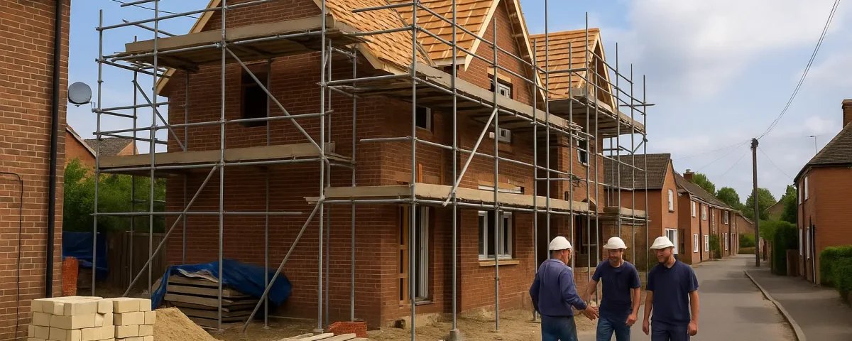 Bouwproject twee onder één kap in Dorpsstraat.